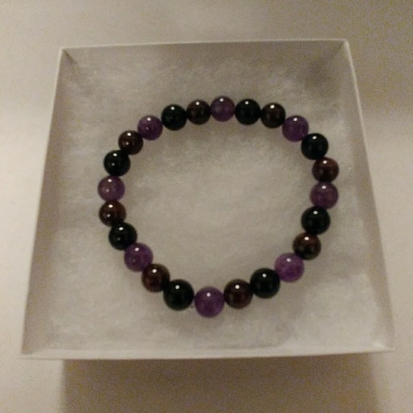 Amethyst & Garnet Stone Bracelet - Picture 3 of 8
